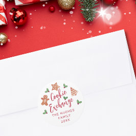 Weihnachtsplätzchen-Tauschparty Runder Aufkleber