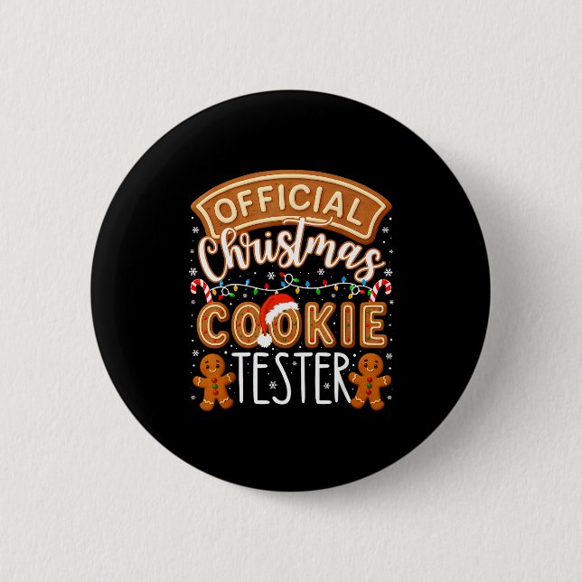 Weihnachtsplätzchen Tester Kosten Funny Family Bac Button (Vorderseite)