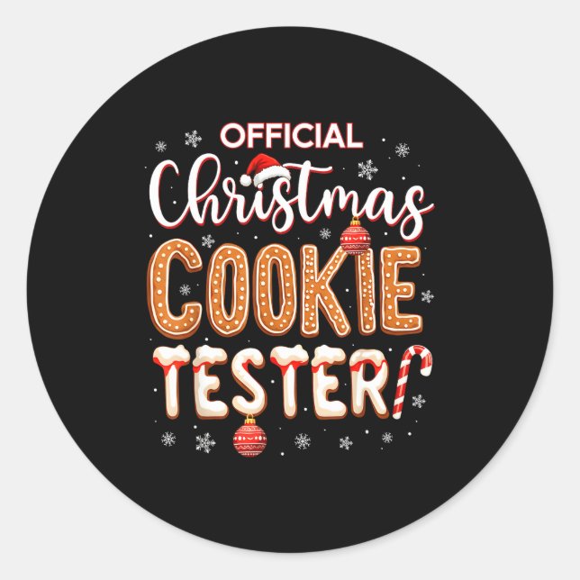 Weihnachtsplätzchen Tester Taster Backcrew Toddle  Runder Aufkleber (Vorderseite)