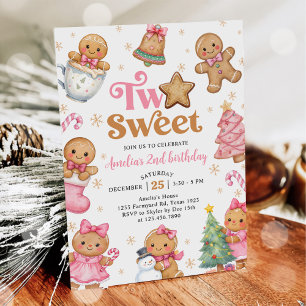 Weihnachtsplätzchen Two Sweet 2. Geburtstagsfeier Einladung