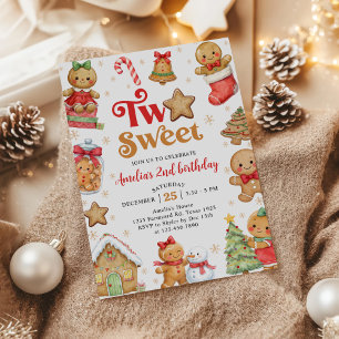 Weihnachtsplätzchen Two Sweet 2. Geburtstagsfeier Einladung
