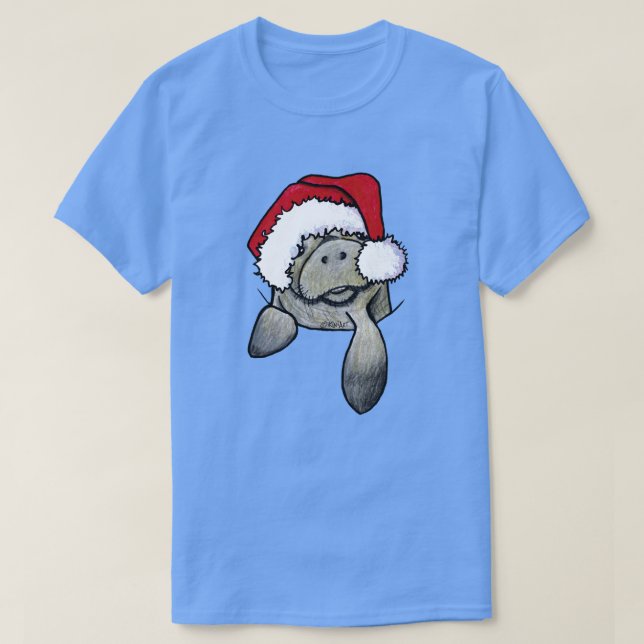 Weihnachtspocket Manatee KiniArt T-Shirt (Design vorne)