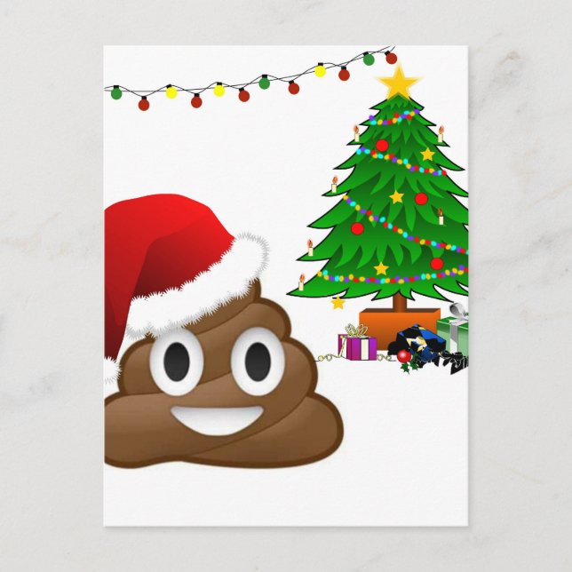 Weihnachtspoemoji Feiertagspostkarte (Vorderseite)