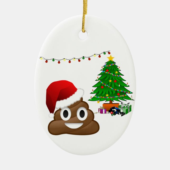 Weihnachtspoemoji Keramikornament (Vorne)