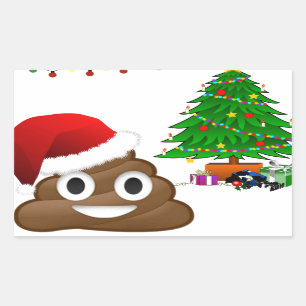 Weihnachtspoemoji Rechteckiger Aufkleber