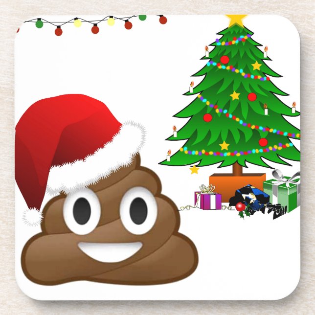 Weihnachtspoemoji Untersetzer (Vorderseite)