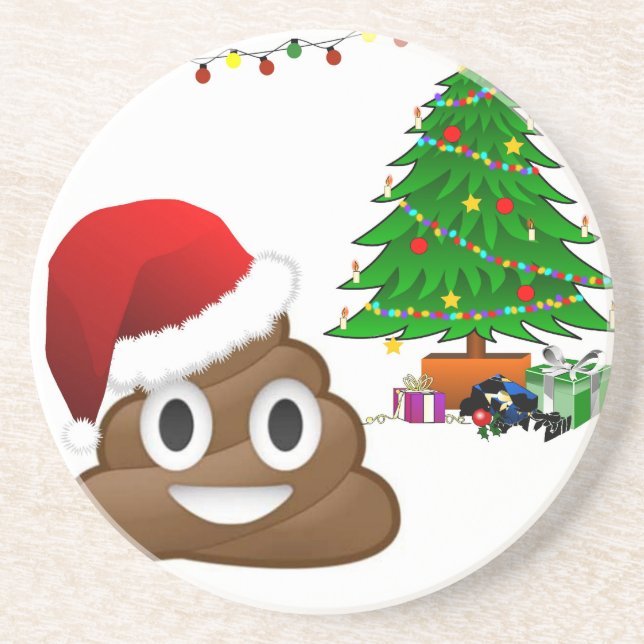 Weihnachtspoemoji Untersetzer (Vorne)