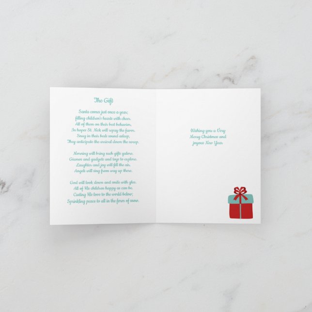 Weihnachtspoetkarte Dankeskarte (Innenseite)