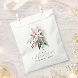 Weihnachtspoinsettia Berries Folies Wasserfarbe Geschenktütchen