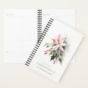 Weihnachtspoinsettia Berries Folies Wasserfarbe Planer