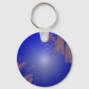 Weihnachtspoinsettia-Blau Schlüsselanhänger