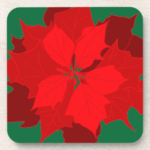 Weihnachtspoinsettia Rot & Grün Set von 6 Unterset Untersetzer