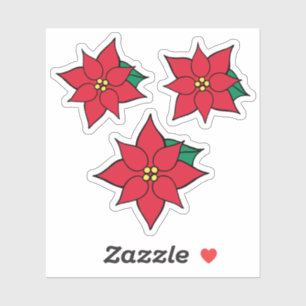 Weihnachtspoinsettias Stickers Aufkleber
