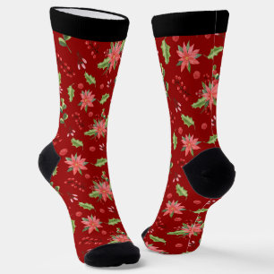 Weihnachtspoinsettie und heiliges Muster Socken