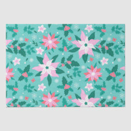 Weihnachtspoinsettienmuster Seidenpapier