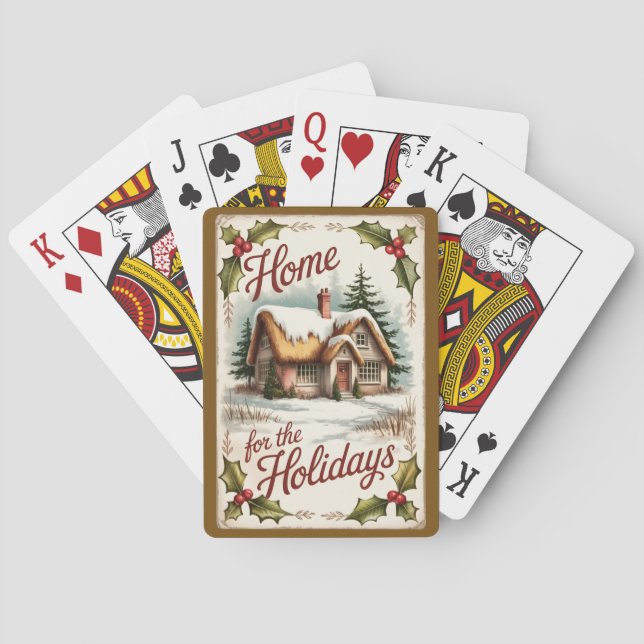 Weihnachtspoker Karten Winterhaus Spielkarten (Rückseite)