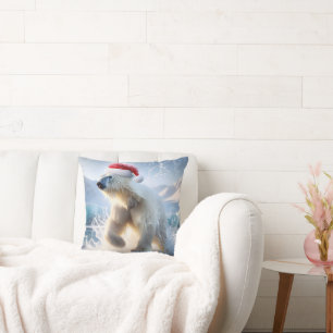 Weihnachtspolar mit Santa Cap Kissen