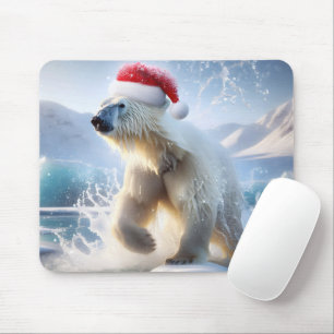 Weihnachtspolar mit Santa Cap Mousepad