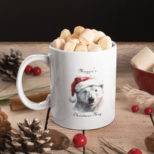 Weihnachtspolarbär, kundenspezifisch zweifarbige tasse