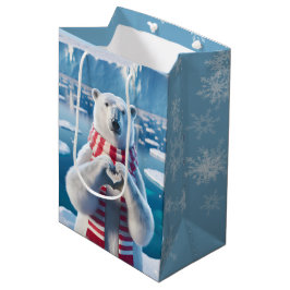 Weihnachtspolarbär mit Paws in Herzform Mittlere Geschenktüte