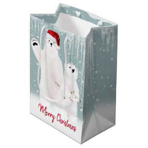 Weihnachtspolarbären-Geschenktasche Mittlere Geschenktüte