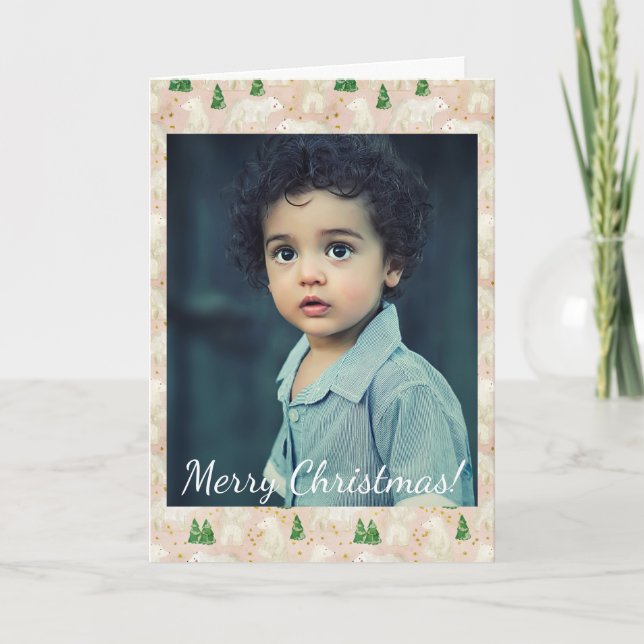 Weihnachtspolarbären im Evergreen Forest Foto (Vorderseite)