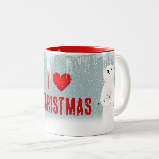 Weihnachtspolarbären Zweifarbige Tasse (VorderseiteRechts)
