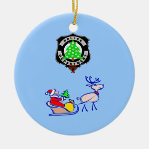 Weihnachtspolizei-Geschenke Keramikornament