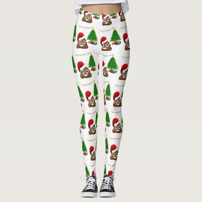 Weihnachtspool Emoji Leggings (Vorderseite)