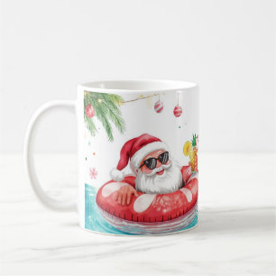 Weihnachtspoolparty mit dem Weihnachtsmann Kaffeetasse