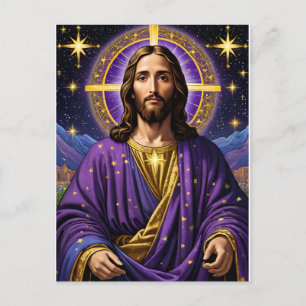 Weihnachtsporträt von Jesus Christus Postkarte
