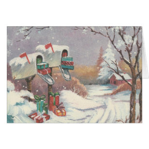 Weihnachtspost im Vintage-Stil