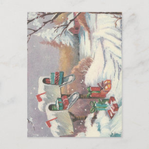 Weihnachtspost im Vintage-Stil Feiertagspostkarte