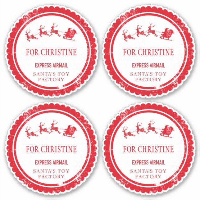 Weihnachtspost von Santa North Pole Lieferung Aufkleber (Vorderseite)