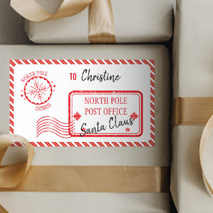 Weihnachtspost von Santa North Pole Lieferung Rechteckiger Aufkleber