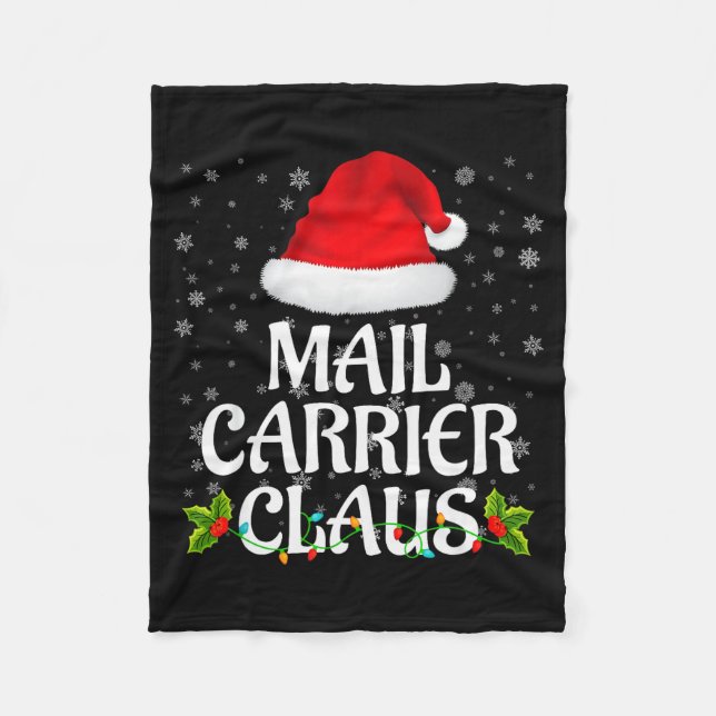 Weihnachtspostbote Claus Weihnachtslichter Pyjama- Fleecedecke (Vorderseite)