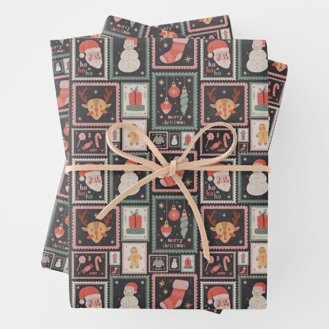 Weihnachtspostbriefmarke Süße Geschenkpapier Set (Beispiel)