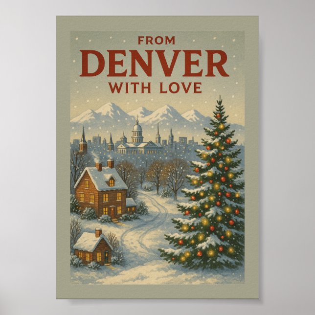 Weihnachtsposter 'Aus Denver mit Liebe' Poster (Vorne)