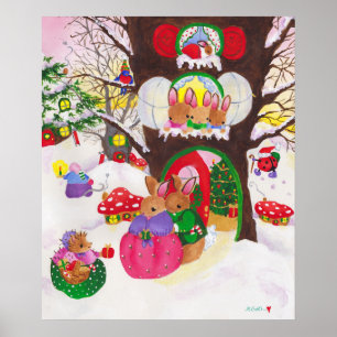 Weihnachtsposter aus Holz Poster