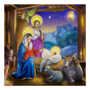 Weihnachtsposter Christi Geburt Poster