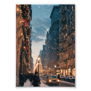 Weihnachtsposter New York City Schnee Fotodruck
