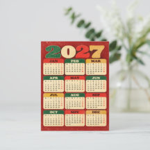 Weihnachtspostkarte – 2027 Retro-Kalender