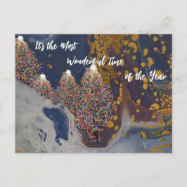 Weihnachtspostkarte Abstrakte Malerei Feiertagspostkarte