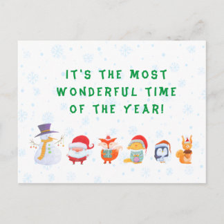 Weihnachtspostkarte des Weihnachtsmanns und seiner Postkarte