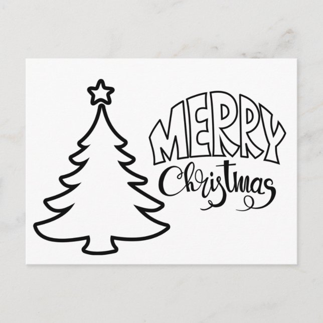 Weihnachtspostkarte - Farbe und Versand Postkarte (Vorderseite)