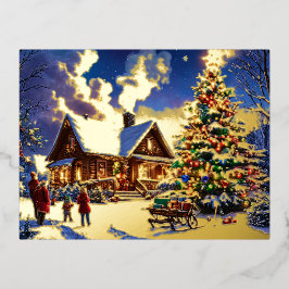 Weihnachtspostkarte Folien Feiertagspostkarte