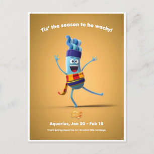 Weihnachtspostkarte für Aquarius Postkarte