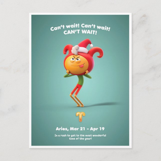 Weihnachtspostkarte für Aries Postkarte (Vorderseite)