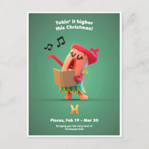 Weihnachtspostkarte für Fische Postkarte