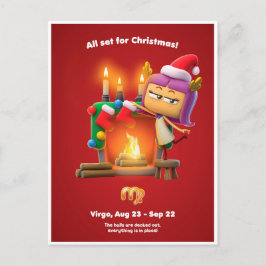 Weihnachtspostkarte für Virgo Postkarte